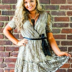 Southern Fried Chics "Talk southern to me" dress black/sparkle XL